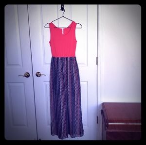 Coral and Blue Gilli dress